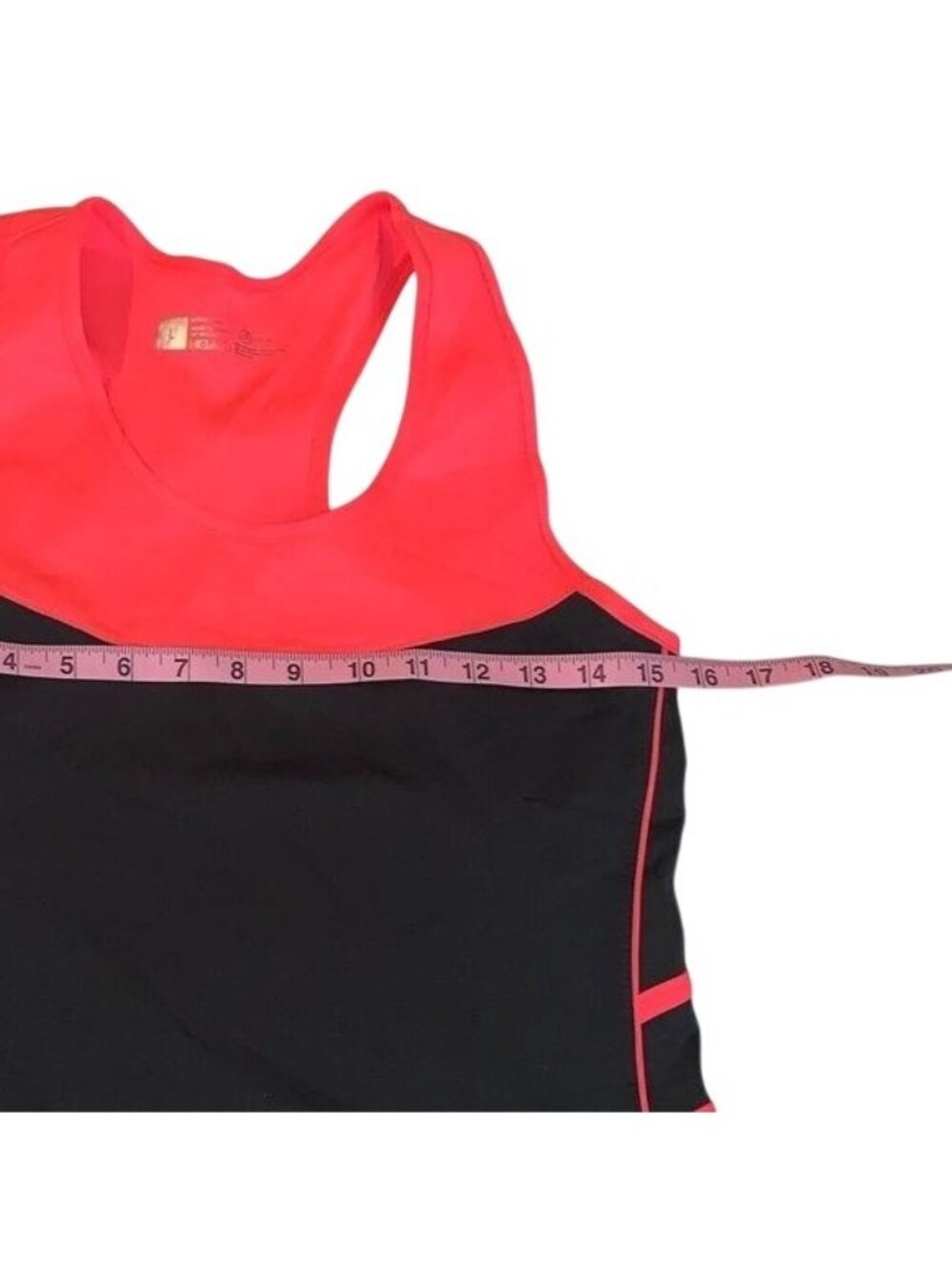 Active Wear Racerback Tank Top Black & Red Large Polyester/Spandex Womens Athlet - Picture 7 of 7